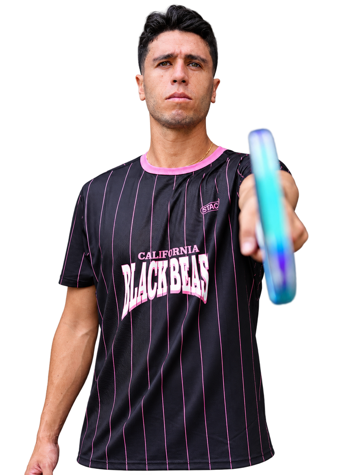 California Black Bears Men's Flowstate* Tank Jersey - Black w/ Pink Pinstripes
